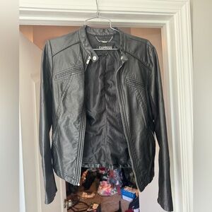 Express black leather jacket size small